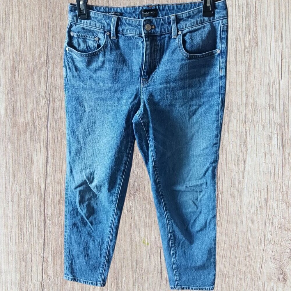 Talbots Womens Everyday Relaxed Capri Jeans 6P Mid-Rise Blue Denim